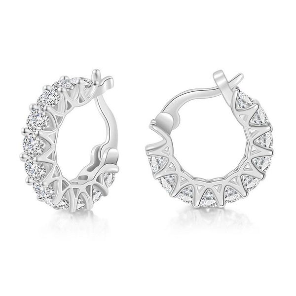 

hoop & huggie simple full zircon earrings round earring girls jewelry daily party circle geometric big accessories, Golden;silver