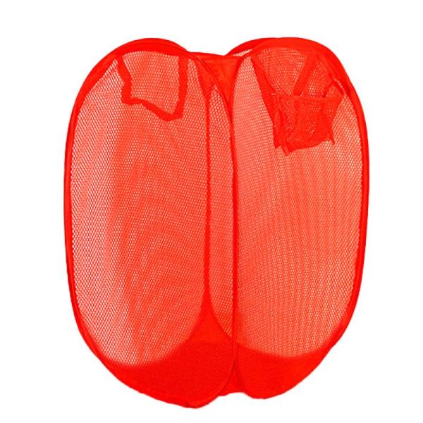 

novelty foldable breathable mesh style dirty clothes storage laundry basket storage bag pouch (random color)