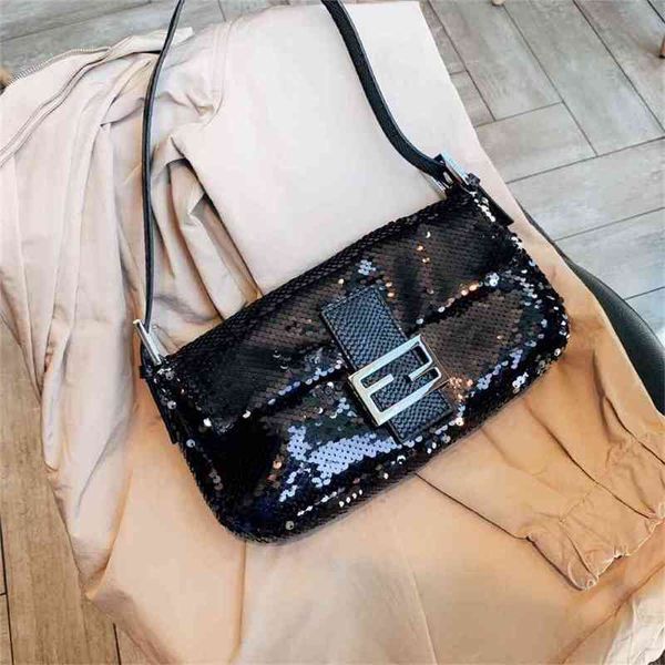 

women luxurys designers bags 2021 double f sequin stick single underarm hand vintage designer handbag handbags totes crossbody bag