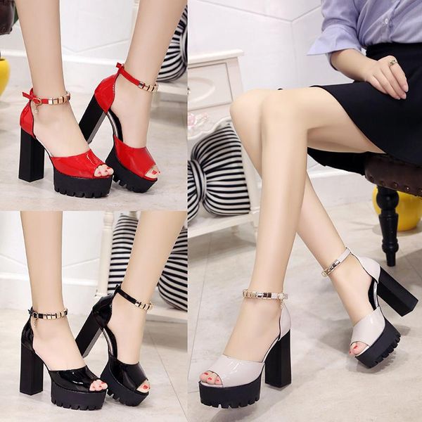 

beige heeled sandals 2021 summer buckle shoes espadrilles platform open toe black closed fashion block comfort strap high g