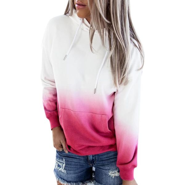 

women's hoodies & sweatshirts vicabo tie dyeing print women pockets long sleeve casual hooded pullover ladies autumn, Black