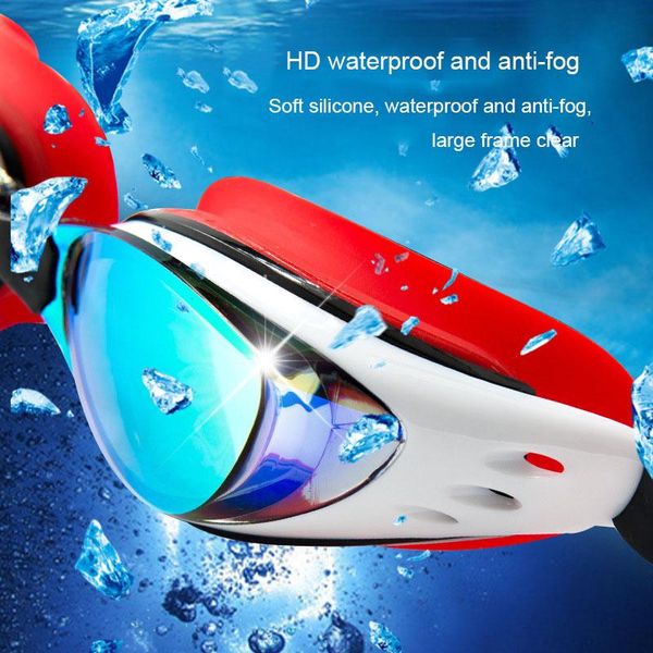 

goggles hd anti-fog goggles professional waterproof swimming flat light myopia