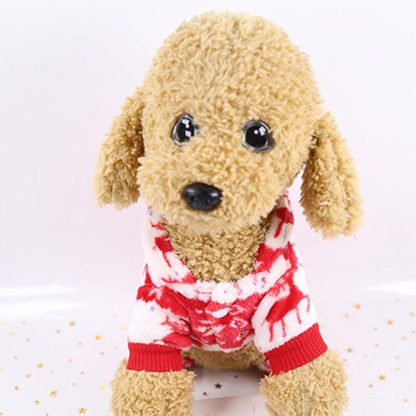

dog apparel pet cat christmas snowflake elk printed winter keep warm thicken hooded coat comfortable puppy jackets #065