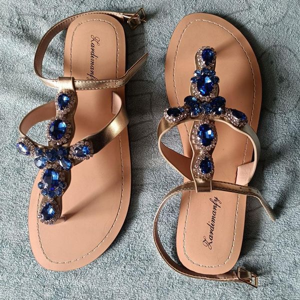 

sandals zardimanfy rhinestone flat women summer shoes, Black