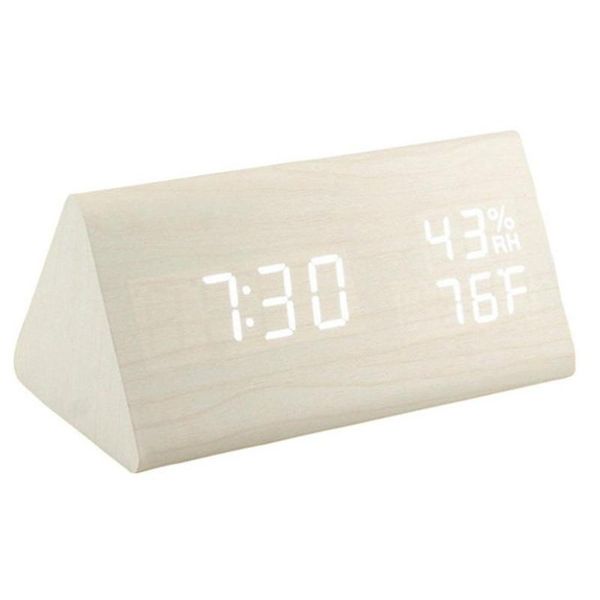 

other clocks & accessories led wooden multifunctional alarm clock usb powered with temperature and humidity gauge voice control professional