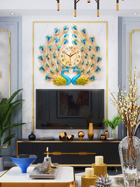 

wall clocks watch peacock clock living room european fashion decoration simple art silent quartz creative household