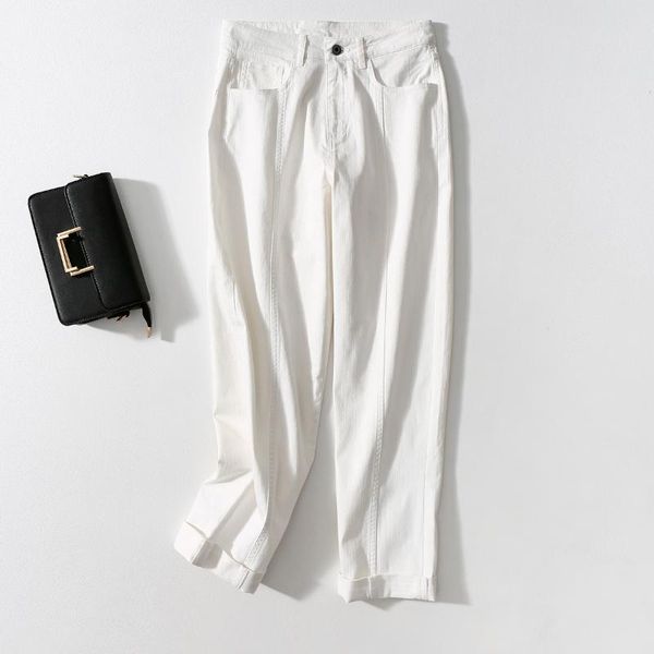 

women's jeans women pants 2021 spring slim high-waist tapered ladies, Blue