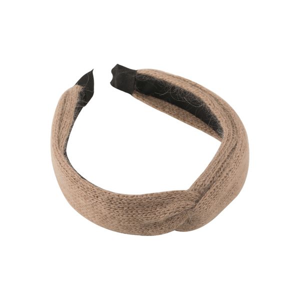 

fabric knitting headbands for women wide side white and brown colors hair jewelry, Silver