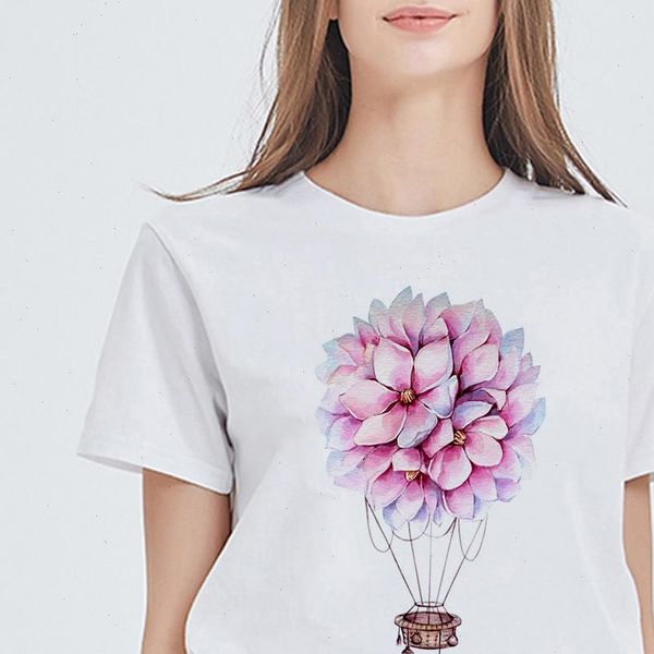 

new style fashion versatile tee shirt loose tshirt plus size balloon love harajuku t shirt women ropa mujer t shirts, White