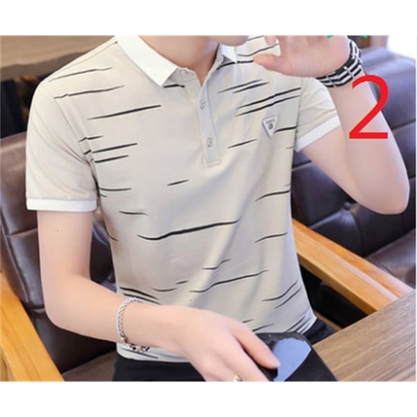 

New 2021 Cotton Short-sleeved Korean Trend of Self-cultivation Wild T-shirt Men's Round Neck Tide PBLB, White;black