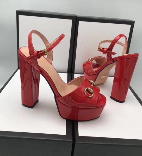 

2021 explosion sandals, full cow skin lacquer fabric, full package, 8 color and high 13cm water table 4cm the most comfortablsize35-41, Black