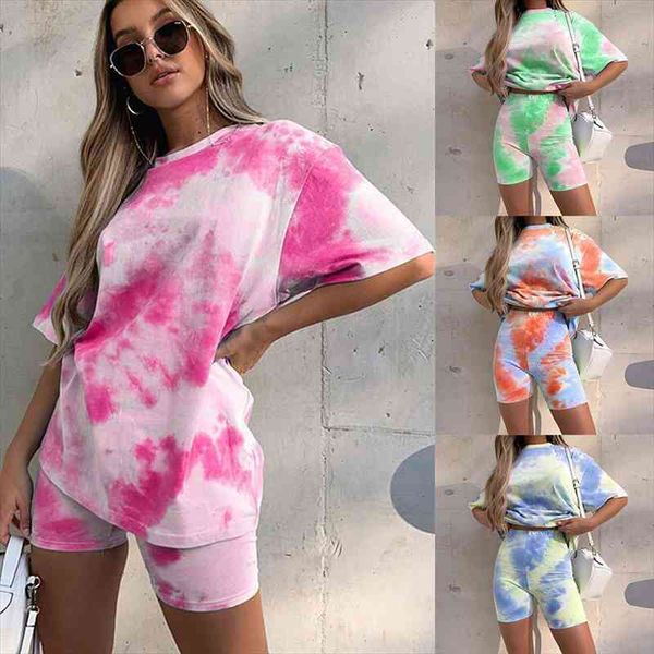 

womens clothing women set summer tie short sleeve shirt biker short casual two piece streetwear outfits tracksuits, Gray
