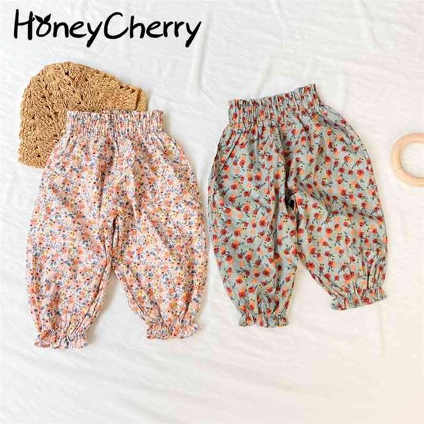 

girls' bloomers spring and summer children's cotton nine-point loose anti-mosquito pants kids 210702, Blue