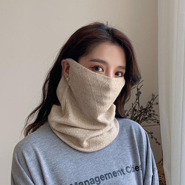 

scarves winter scarf women knitted neck wraps ring collar solid color soft female bandana men outdoor neckercheif d220, Blue;gray