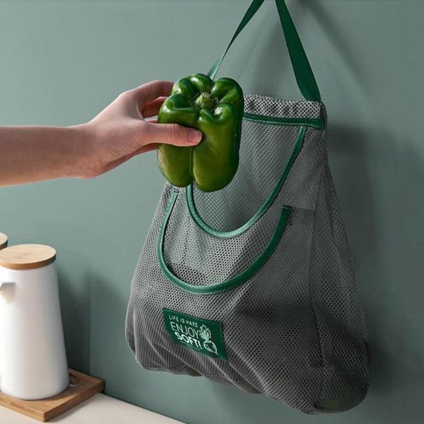 

storage bags bathroom washing finishing bag kitchen hollowed-out fruits vegetables breathable mesh household tool