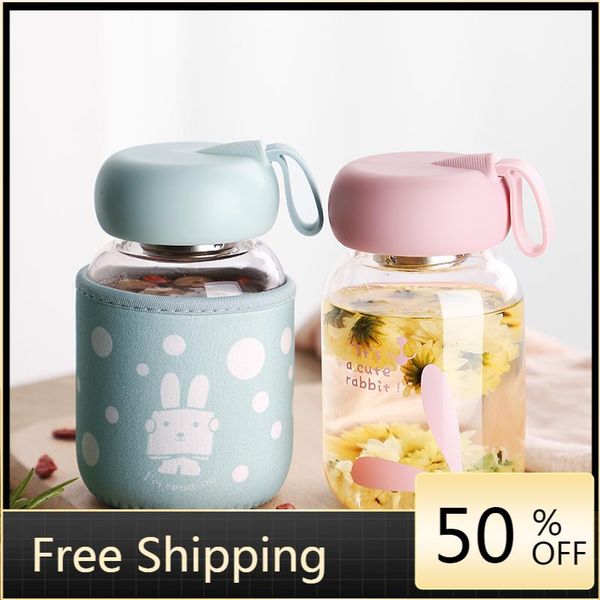 

wine glasses hard water transparent cup cute female student summer portable creative mug drinking bottle glass tazze glassware 6008