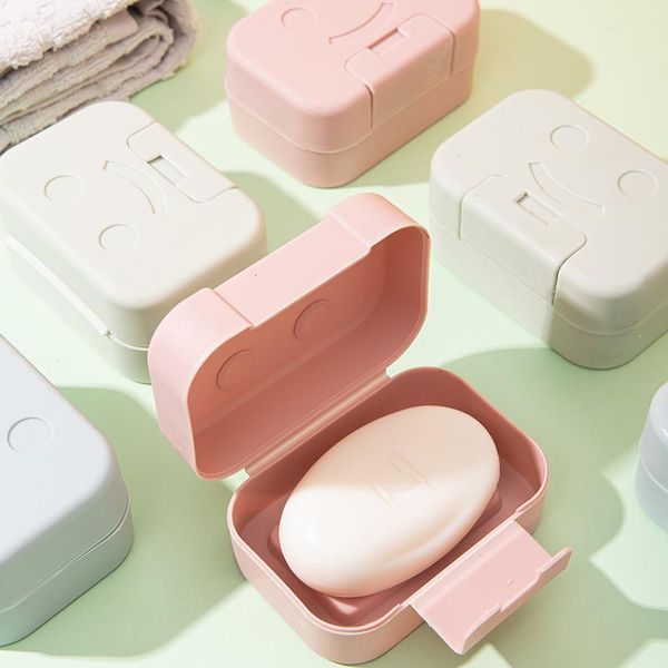 

soap dishes portable plastic box with lid sealed travel home bathroom storage