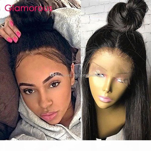 

lace front human hair wig for black women brazilian straight lace front wigs full lace wig unprocessed brazilian hair unit, Black;brown