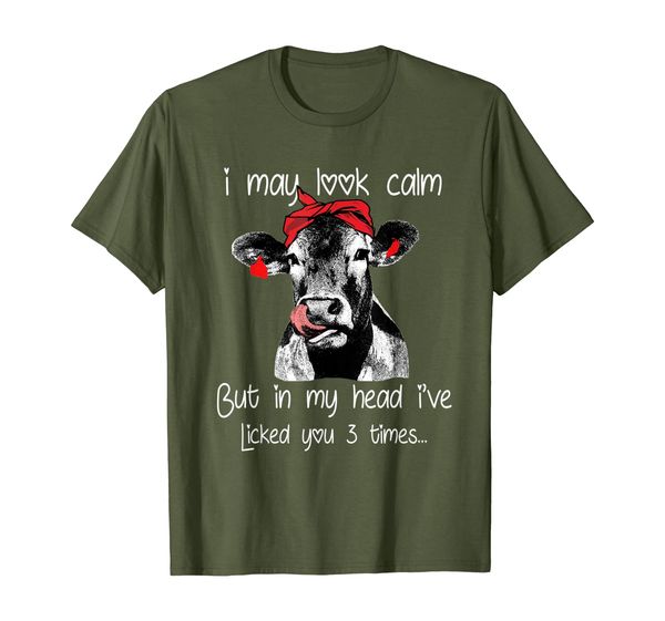 

I may look calm Funny Heifer Tshirt for Women Farmer Gifts, Mainly pictures
