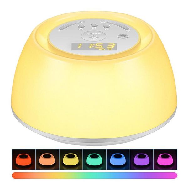 

other clocks & accessories qmjhvx led wake up light clock electronic alarm nature sound digital night usb charge table lamp for kids