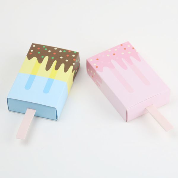 

ice cream shape gift boxes baby shower birthday party candy box cartoon drawer gift bag for kids party favor box