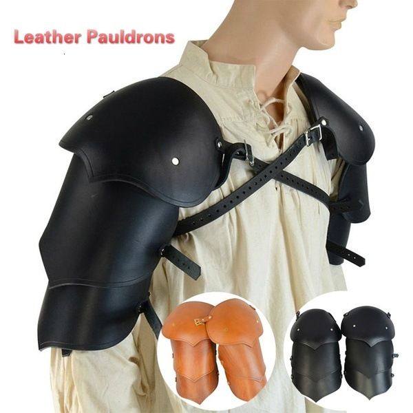 

medieval multi-layer leather rivet shoulder protection men's steampunk gothic armor