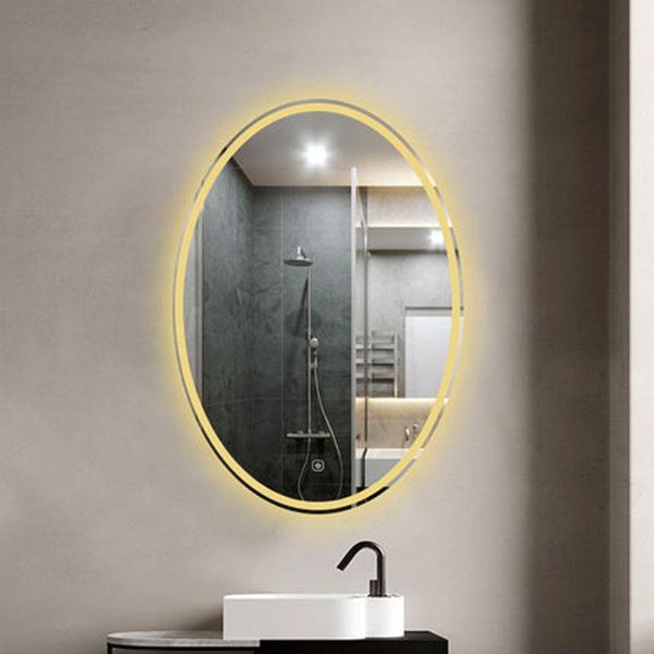 

mirrors 50x70cm 60x80cm 70x90cm oval smart mirror led with light bathroom wash makeup anti-fog