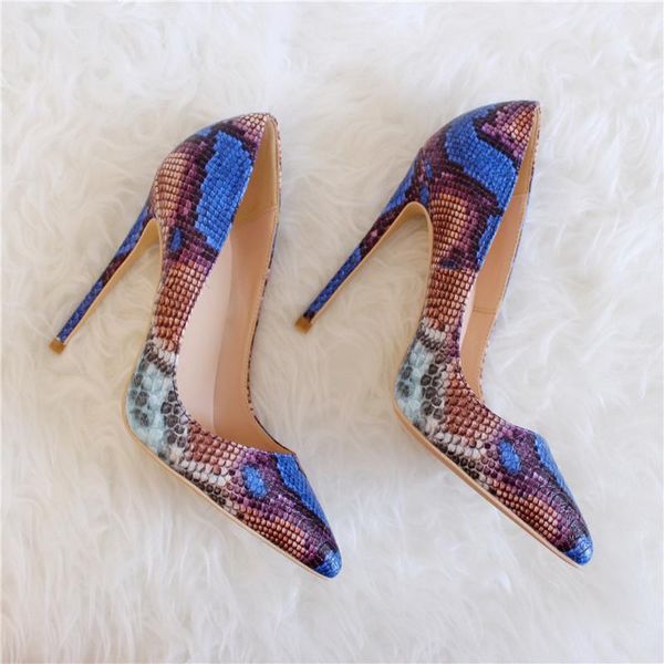 

dress shoes prowow 2021 fashion women's snake print pointed tip, Black