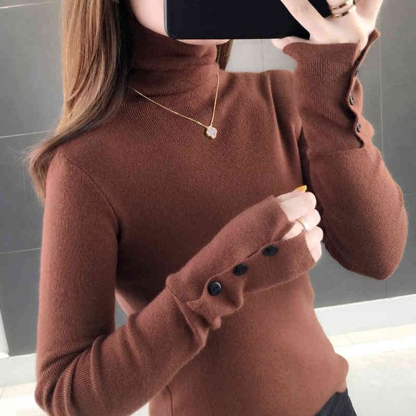 

women's sweaters dikonu autumn sweater slim long-sleeved pile high collar knitted bottoming shirt women tight 2xi9, White;black