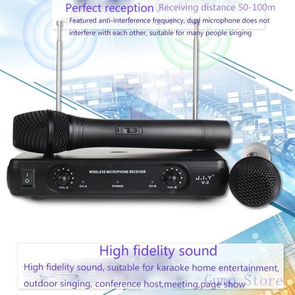 

frequency conversion wireless microphone jiy home tv computer speaker function ktv handheld recording studio karaoke microphone