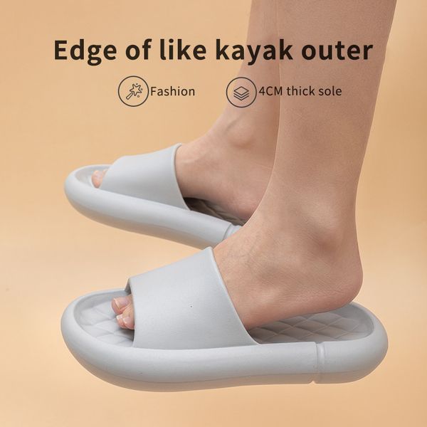 

2021 new mute sippers eva soft indoor home slides for men non-slip summer sandals women bathroom shoes shower l3yl, Black