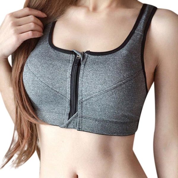 

yoga outfit sports bra crop women fitness vest feminine front zipper push up