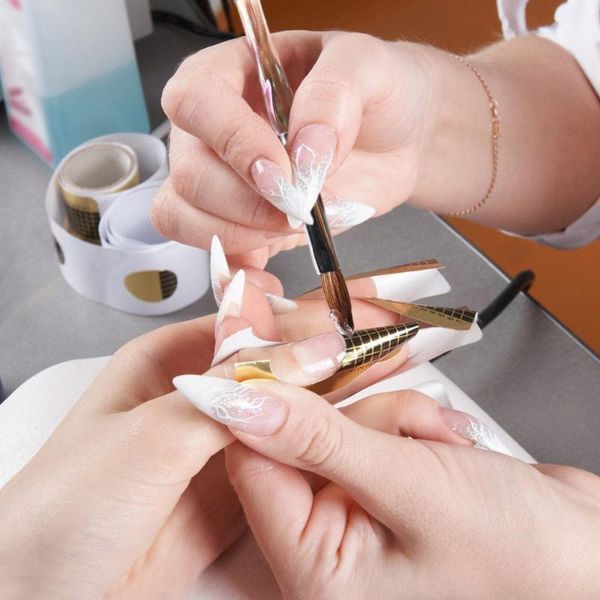 

nail brushes acrylic brush for powder professional gradient pink round oval art carved extend with clear handle, Yellow