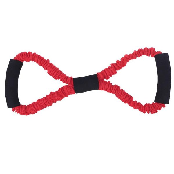 

1pc chest expander resistance bands 8 shaped exercise stretching strap for home exercise fitness (red)