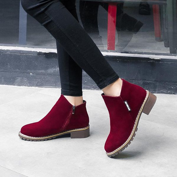 

boots women 2021 autumn winter female shoes brand ladies ankle heels woman suede leather, Black