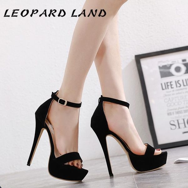 

dress shoes leopard land 2021 buckle platform stiletto sandals large size black cover heels 14cm summer cwf