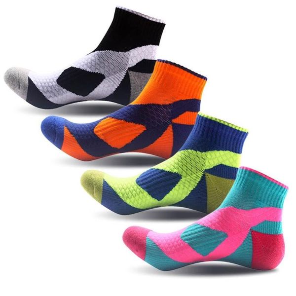 

ankle support lumiparty 4 pairs men breathable sport safety socks thick outdoor running basketball cycling anti-sweat, Blue;black