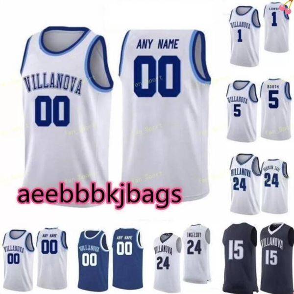 

ncaa college villanova wildcats basketball jersey jeremiah earl 24 robinson-earl 25 mikal bridges 3 brandon slater custom stitched, Black