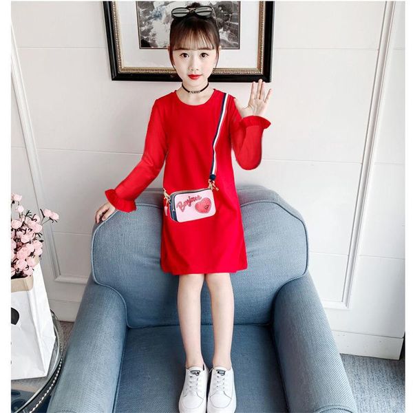 

vidmid children dress spring summer turn-down collar kids clothes fashion baby girls clothing summer dress girl dresses p700, Red;yellow