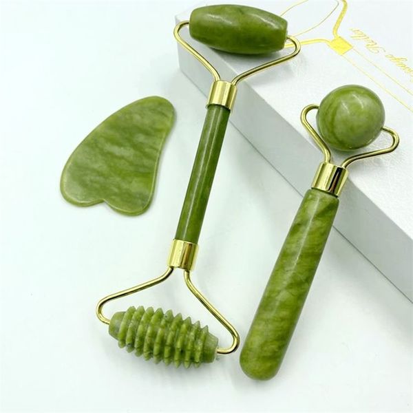 

massager for face roller gua sha double heads jade stone thin lift anti wrinkle beauty skin care tools 211118