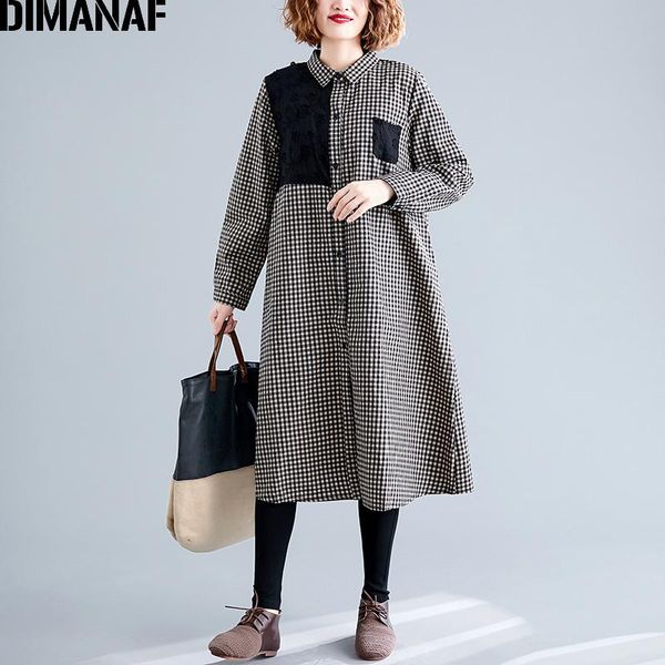 

women's blouses & shirts dimanaf plus size women blouse shirt lady long sleeve loose vinatge female clothes plaid embroidered black bu, White