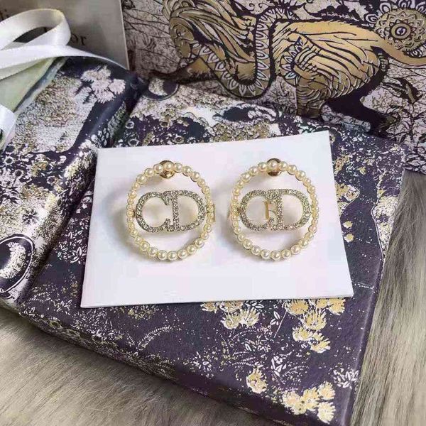 

70% off trend new earrings with diamond classic pearl earrings 4ag7, Golden