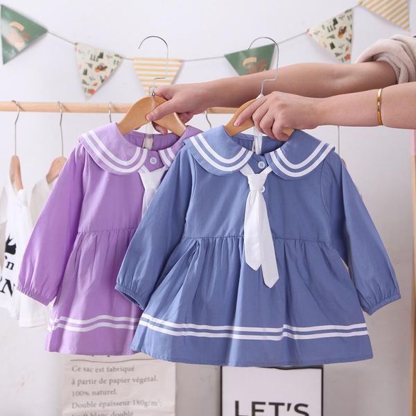 

girl's dresses baby girl dress fashion preppy style lapel bow tie princess birthday party children casual for, Red;yellow