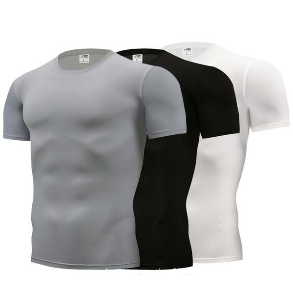 

running jerseys quick dry workout shirt compression fitness breathable jersey gym t-shirts clothing male sport shirts men, Black;blue