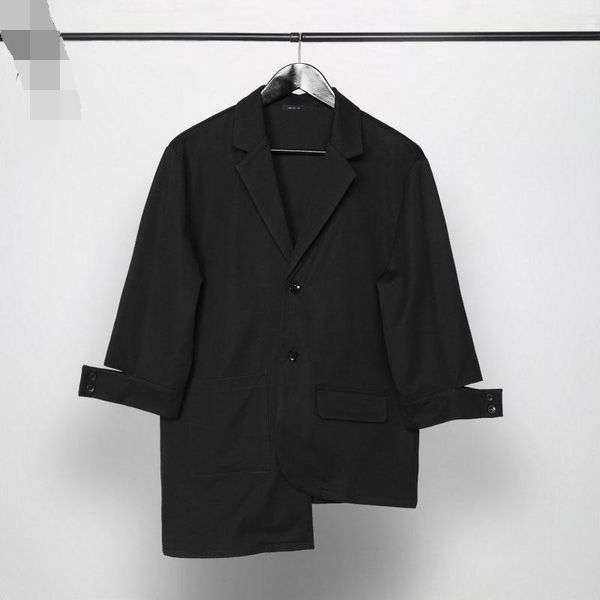 

men's suits & blazers casual blazer spring and autumn dark lapel british personality cuff irregular asymmetric design youth fashion hem, White;black