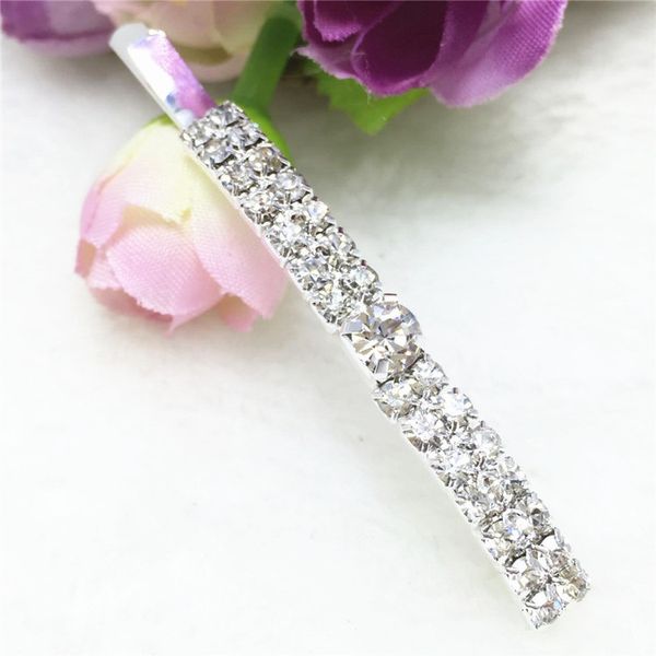 

exquisite rhinestone hairpin fashion clip headdress crystal edge clip, Golden;silver