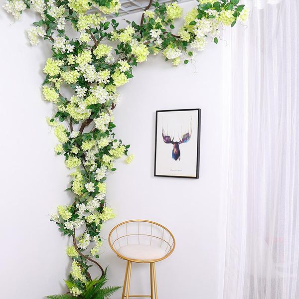 

decorative flowers & wreaths 175cm artificial apple blossoms vine wall hanging garland silk fake cherry flower wedding arch backdrop home pa