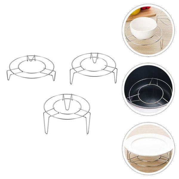 

hooks & rails 3pcs steaming rack universal stainless steel heat insulation pot stands