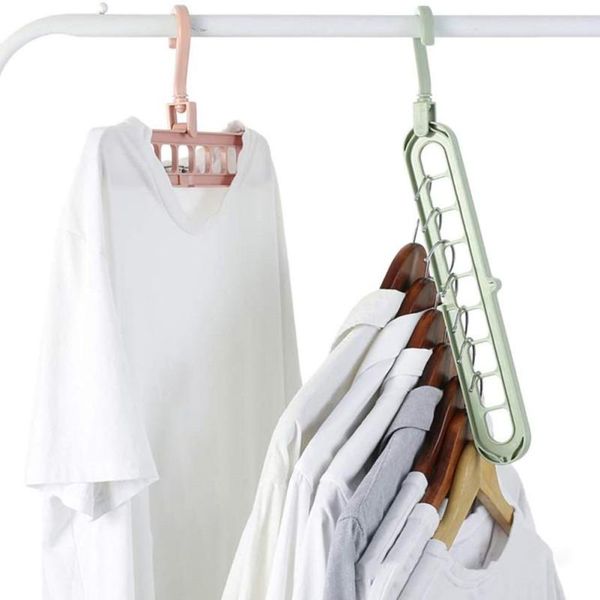 

hangers & racks magic clothes hanger organizer 5pcs/set closet space saving multi functional wardrobe rotate anti-skid storage coat n06