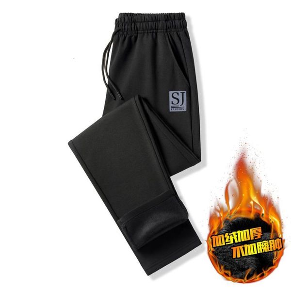 

warm plush casual autumn winter 2020 new loose and thickened sports men's pants, Black
